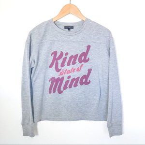 Lightweight Pullover Grey Graphic Long Sleeve T-Shirt.Women's Medium. Kindness